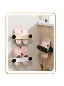 1pc Luxury Clothes Hanger Storage Rack Retractable No-Hole Clothes Hanger Clothes Rack Home Wall Hanging Clothes Drying Rack Organizer - Multicolor - View 4