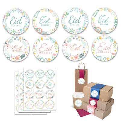 36/60/120 Pcs Eid Mubarak Stickers, Romantic Islamic Eid Al-Fitr Floral Wreath Round Stickers, Eid Floral Blessing, 1.57in Ramadan Stickers For Eid Al-Fitr Gift Packaging Labels Decoration, Spring Blossom, Eid Celebration, Party, Gifts, Eid Distribution Bags, Cards, Candy Packaging, Eid Distribution For Children, Eid Mubarak, Eid Distribution, Eid Decoration, Eid Al-Adha, National Day Decoration