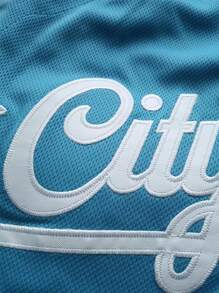 Maglietta da baseball personalizzabile con nome e numero, ricamata, scollo a V, in stile Kansas City, blu, con bottoni, maniche corte, personalizzata, per feste, allenamenti, competizioni sportive, taglie dalla S alla XXL, fai da te
