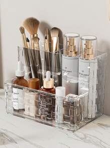 1 件水晶编织藤条风格化妆品收纳盒，3 个房间宠物材料