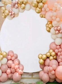 1 Piece 5ft, 6ft, 6.6ft (Approx. 1.5m, 1.8m, 2m) White, Pink, Black, Light Blue Round Background Cover Round Arch Cover With Buckle Polyester Fiber Fit Round Balloon Arch Cover Fits Wedding Birthday Party Decorations