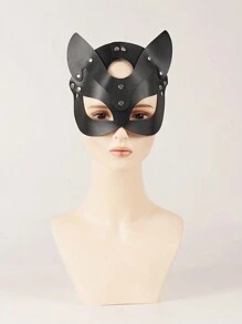 1 Piece Handmade Female PU Leather Cat Mask - Gothic Erotic Costume Accessory - For Cosplay Couple Dating And Party Performance