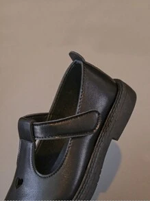 Girls' Leather Shoes, Soft Bottom Children Shoes, Toddler Flats, Round Toe Princess Shoes For Little Girls, Spring & Autumn - Black - View 9