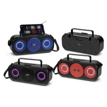 H@F Radio Bocina  Portátil Con  luz RGB Bluetooth Usb Fm Solar - Negro - Ver 4