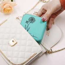 1个12个月线条艺术花卉个性化首饰盒，带镜子，可定制姓名首字母，PU方形首饰盒礼品，旅行皮革戒指盒，定制首饰收纳盒，女士母亲节礼物，送给闺蜜、母亲、祖母、女友的礼物，12个月线条艺术花卉，节省空间，多功能精致，时尚，整洁，现代独特，首饰收纳盒 - 白色 - 查看 6