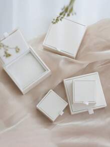 1 Pc Premium White Minimalist Wooden Jewelry Gift Box, For Rings, Necklaces, Earrings, Pins, Jewelry Storage Box, Birthday Gift Packaging