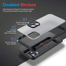The Stylish Fine-Hole Mobile Phone Case Is Suitable For Iphone 16 15 14 13 12 11 Pro Max. It Adopts PC + TPU Two-In-One Material Protective Case, Which Enjoys Silky Smoothness And Is Worth Having. - 黑色 - 查看 5
