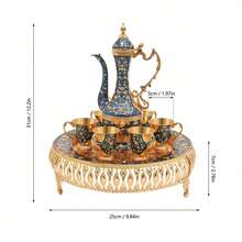 Futchoy European Coffee Cup And Teapot Set Tea Set Set For Tea Table Decoration - Màu xanh lam - Xem 3