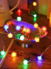 1 件 1.5/3/6 米家居装饰可爱塑料玫瑰花仙女灯串，电池供电，室内装饰玫瑰花灯串，家居装饰，房间装饰，墙壁装饰花灯，适用于婚礼装饰，情人节装饰灯