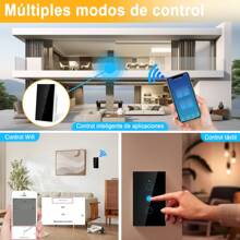Interruptor Inteligente Touch Wi-fi De 2 Vías Sin Neutro,  Interruptor inteligente, interruptor de luz de pared WiFi Interruptor inteligente - Tipo de Enchufe A USA (110-127V) - Ver 4