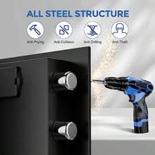 Safe Boxes For Home Digital Electronic Security Keypad Large Safes Cabinet Safe With Key Lock For Home Hotel Business Office Money Gun Jewelry Passport Storage 38.5L - 38L - View 5