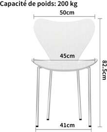 Scandinavian Dining Chairs - Set Of 4 - Load Capacity 120kg - Kitchen Chairs - Made Of Plastic