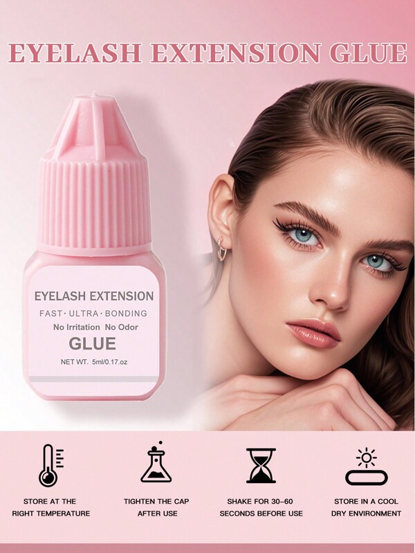Diy Cluster Eyelash Extension Gel Super Strong Professional Eyelash Gel 1 Tube 5ml, Suitable For DIY, Self Grafting, Latex Free, Fast Drying, Long-Lasting Retention For 14 Days, Waterproof Super Strong Holding False Eyelash Gel, Semi Permanent Black Gel, Use With Eyes Closed, Do Not Fall Into Eyes, Suitable For Beginners To Use At Home Diy Cluster Eyelash Gel