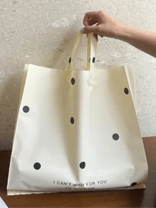 50 piezas de bolsas de regalo de plástico reforzado, bolsas de regalo para el Día de San Valentín, bolsas de regalo simples rosas, ligeras, portátiles con estampado de lunares rosas y blancos, de gran capacidad, bolsas para regalos de Año Nuevo, boda, compras, cumpleaños, bolsas para fiestas