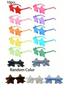 15/10/5/1 pezzo - Occhiali trasparenti senza montatura a forma di stella a cinque punte, in colori caramella, perfetti per feste in piscina, spiaggia, feste di compleanno, carnevale, eventi divertenti o come gadget, (colori assortiti)