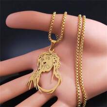 耶稣天主教吊坠项链不锈钢金色链项链珠宝 - 項鍊 - 查看 8