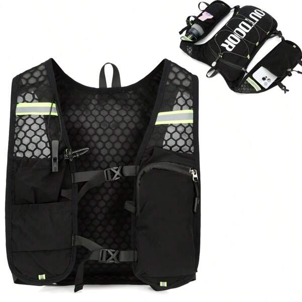 Chaleco de running, Mochila de hidratación pequeña (solo mochila) Ligera, transpirable y a prueba de sudor, Mochila de running ajustable para carreras de trail, maratón, footing, ciclismo (solo mochila sin bolsa de hidratación)