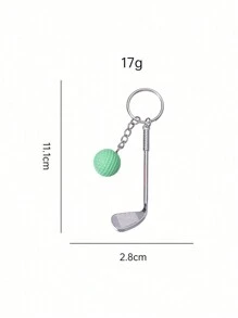1 pieza Llavero colgante de palo de golf 3D, pequeño regalo de metal de accesorios de entusiasta de golf