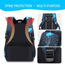 3pcs/Set Starry Sky Print Backpack With Lunch Box & Pencil Case, Large Capacity Multi-Pocket Student Backpack, Casual Lightweight Travel Backpack, 18-Inch Laptop Bag, Unisex, Suitable For Daily, Travel, School, Back To School Gift