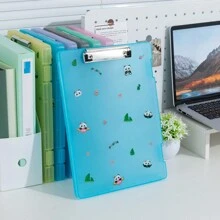 A4 Cardboard Cartoon Panda File Folder Clipboard, Thick Document Organizer Box, Multi-Functional Desk Pad With Storage - Multicolor - View 9