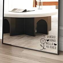 BRUP 1 件 PVC“TE QUIERO SANA BELLA YA ERES”Pep-Talk 艺术字母镜面贴纸，防水，可移除贴花，适用于卧室、客厅和浴室墙壁装饰和家居美学房间装饰家居装饰浴室装饰卧室装饰房间装饰用品客厅装饰家居装饰客厅墙纸个性化贴纸厨房装饰 - 黑色 - 查看 8