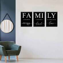 3pcs  Black Home Wall Art Decor Inspirational Quotes Poster A Whole Lot Of Love Print,Family Quotes,Family Sign Canvas Wall Art  Picture Painting  Decor Murals Living Room Restaurants Bedroom Bathroom Kitchen Modern Artwork Decorative Paintings Gifts Stretched And Framed Ready To Hang - 繪畫 - 查看 2