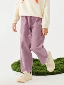 mini bala 复古灯芯绒锥形裤 - 灰色 - 查看 2