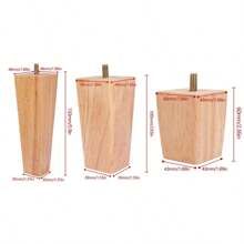 4Pcs 6/10/15cm Solid Wood Furniture Feets Sofa Cabinets Legs Square Bed Table Chair Replacement Feet Home Furniture Accessories