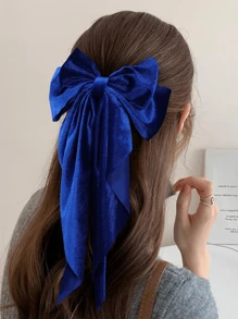 1 件天鹅绒蝴蝶结发夹，女士大蝴蝶结时尚漂亮，秋冬舒适天鹅绒，颜色鲜艳，适合日常聚会旅行佩戴，最佳礼物（皇家蓝）爪夹发夹发夹 - 寶藍色 - 查看 3