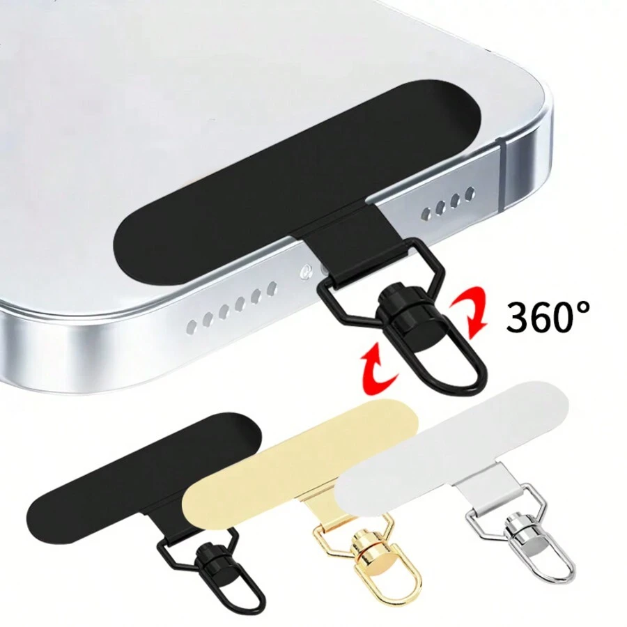 360° Rotating Stainless Steel Mobile Phone Lanyard Connector, Ultra-Thin Metal Patch, Rope Attachment, Universal Mobile Phone Accessories - Multicolor - View 1