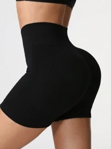 3pcs Seamless High Waist Shaping Shorts Sculpting Waist Butt Lifter Fashionable Fitness Biker Shorts For Women Gym Shorts - Multicolor - View 3