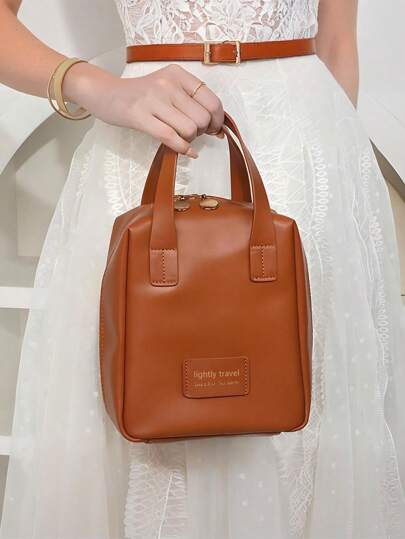 1个迷你贝壳化妆包，大容量防水化妆包，便携式化妆包，高颜值化妆包，轻奢手提包，大容量防水收纳包，带刷架的防水大容量PU化妆包，女士旅行化妆包，大容量便携式化妆品收纳包，旅行必备假日必备包，化妆包