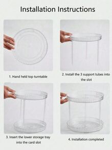 1/2/3层360°旋转收纳架 多功能旋转化妆品架 透明旋转架 化妆品收纳架 多层护肤品展示架 商品展示架 化妆台收纳架 - 彩色 - 查看 7