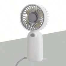 1 pieza Mini ventilador portátil a batería para volver al colegio, funciona con 2 pilas AAA (no incluidas), viene con cordón