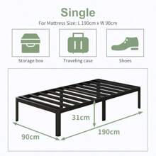 4ft Teen Small Double Bed Frame With Rounded Corner Legs Heavy Duty Metal Bed Frame Small Double Beds 30 Cm High Noise  Easy Assembly - White-SmallDouble120*190cm - View 2