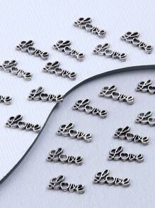 20 件银色合金情人节情书美甲装饰，3D 金属情书美甲饰品，Y2K 美甲配件美甲装饰，DIY 美甲配件工具，适合沙龙，送给女士的绝佳礼物 - 彩色 - 查看 9
