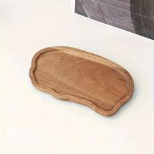 Wooden Plate, Fashionable Wooden Tray - Perfect For Nuts, Snacks And Tea - Coffee Dining Plate - Unique Home Decor Accessory - Kitchen/Dining Room Serving Tray - Brown - View 14