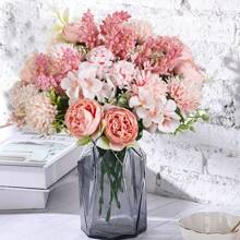 1pc/3pcs Artificial Flowers-Silk Hydrangea, Peony, Carnation Bouquet Real Touch Fake Peony Flower For Autumn Wedding Mother's Day Valentine's Day Vase For Home Dining Room Bedroom Decorations, Festival Birthday Party Accessories, Outdoor Garden Decorations Gifts Graduation