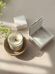 1 Pc Premium White Minimalist Wooden Jewelry Gift Box, For Rings, Necklaces, Earrings, Pins, Jewelry Storage Box, Birthday Gift Packaging