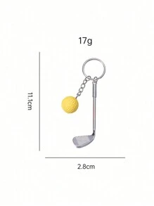 1 pieza Llavero colgante de palo de golf 3D, pequeño regalo de metal de accesorios de entusiasta de golf