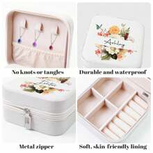 1 Miếng Cá nhân hóa Hộp đồ trang sức Có gương , Tên viết tắt , Phong tục Tên Da giả Hình vuông Hộp đồ trang sức Qủa tặng , Du lịch Da Hộp Nhẫn , Tùy chỉnh Hộp thu nạp trang sức , Của phụ nữ Ngày lễ Mẹ Qủa tặng , Bạn , Mẹ , Bà , Bạn gái Qủa tặng - Trắng - Xem 3