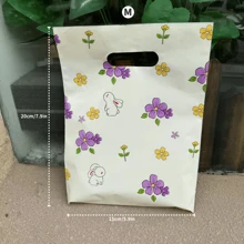 200pcs-Little Rabbit And Little Flower Gift Packaging Bag,Small Accessory Handbag,Cute Bunny Storage Bag,Suitable For Valentine's Day, Party Holidays, Birthday Gift Packaging Bags