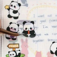 6 Pezzi di adesivi carini a forma di panda, in PET impermeabili, decalcomanie autoadesive a cartoni animati, per scrapbooking, diari, accessori fai-da-te - colori misti, diario, adesivi, forniture scolastiche, ritorno a scuola - Multicolore - Visualizzare 9