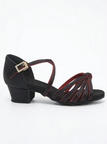 1 双时尚女童拉丁舞鞋，适合派对、舞蹈学校比赛 - 黑色 - 查看 6