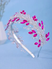 1pc Elegant Pearl & Crystal Women Headpiece, Bridal Wedding Hair Accessory, Romantic Luxury Women Ball Party Decorations