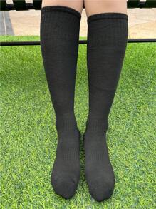 1 Pair Children Solid Color Long Tube Sports Socks, Non-Slip Thickened Terry Sole Football Socks, Absorbent Comfortable Breathable Socks, Suitable For Boys And Girls Basketball, Football Training, Running, Outdoor Activities - Multicolor - View 4