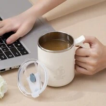 1 件 304 不锈钢保温杯带盖，双层保温杯适用于茶、牛奶、咖啡、热饮、学生宿舍水杯水瓶返校 - 彩色 - 查看 5