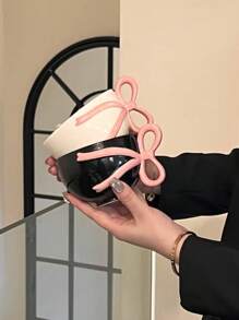 1 件公主风格女孩蝴蝶结咖啡杯，少女 3D 蝴蝶结手柄陶瓷杯，拿铁/卡布奇诺杯，早餐杯，送给女朋友/最好的朋友的生日返校礼物 - 彩色 - 查看 13
