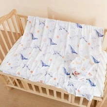 1pc Newborn Baby Swaddle Blanket, Infant Toddler Children Muslin Wrap Receiving Blanket For Boys Girls - 120*120cm - View 1