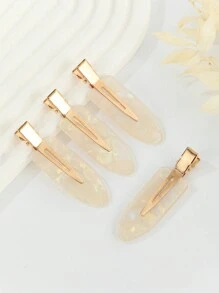 4个小巧便携防滑发夹，适合居家女孩和美发沙龙使用，无痕发夹，刘海夹，发饰，化妆发夹，鳄鱼夹，侧夹，发夹，化妆夹，直发夹，女孩滑板夹，边缘夹，鳄鱼夹，鳄鱼夹，女孩发夹，甜美刘海夹 - 咖啡 - 查看 6